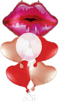 Huge 30inch Red Lip Foil Balloons Set 6 Pieces by DDywarm