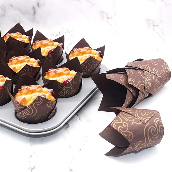 150pcs Tulip Cupcake Liners Baking Cups Muffin Liner Grease-Proof Paper Cupcake - Image 2