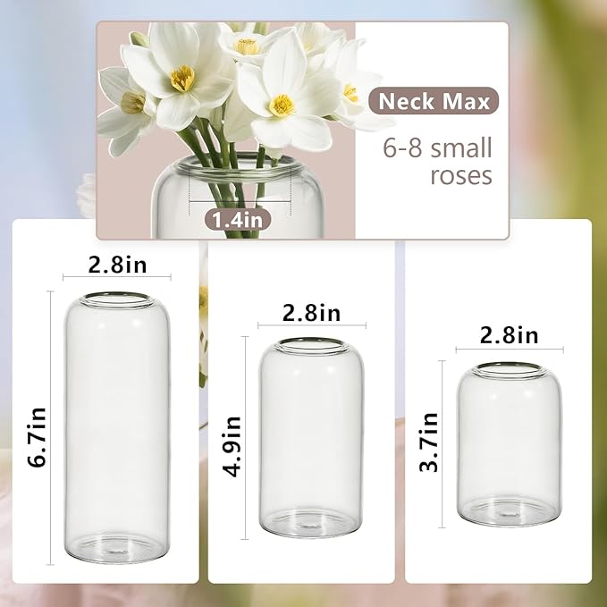 Glass Bud Vases Set of 12 Clear Flower Vase - Image 5