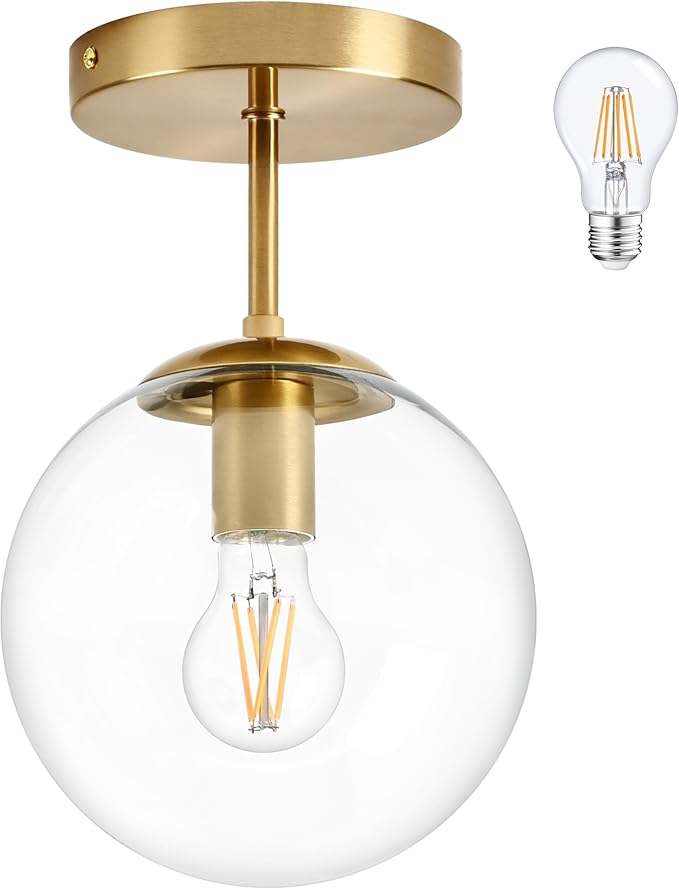 Globe Semi Flush Mount Ceiling Light, Contemporary Mid Century Modern Style by Bagood