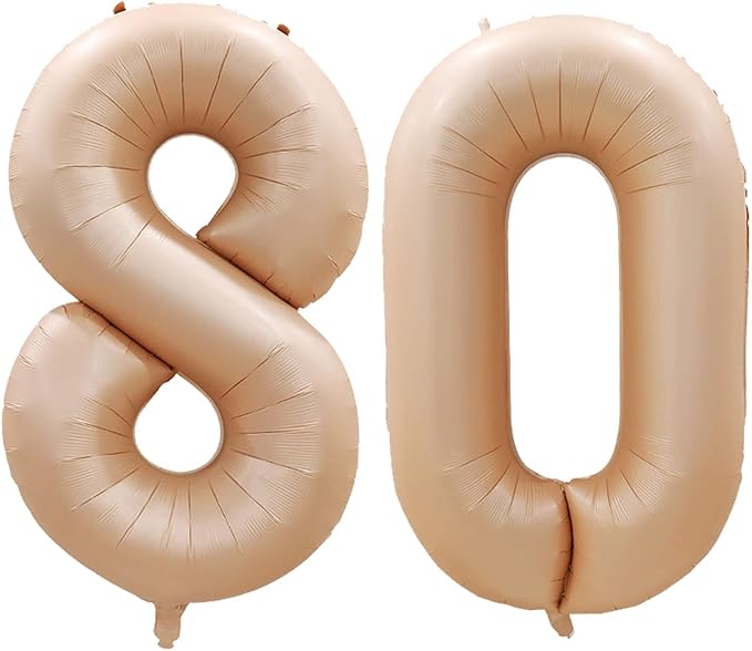 GOER Number 80 Balloons for 80th Birthday Party Decorations, 42 Inch Jumbo Foil by GOER