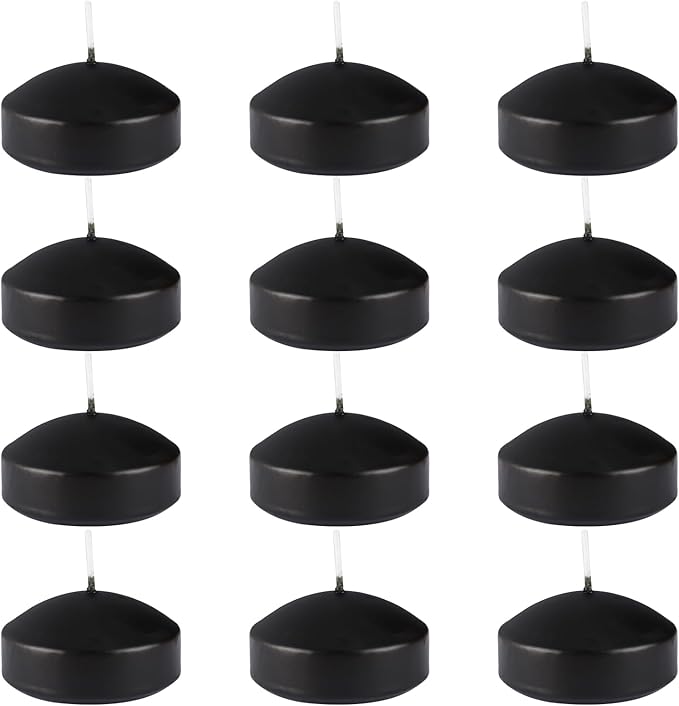 Black 3-Inch Floating Candles by Pliadvbu