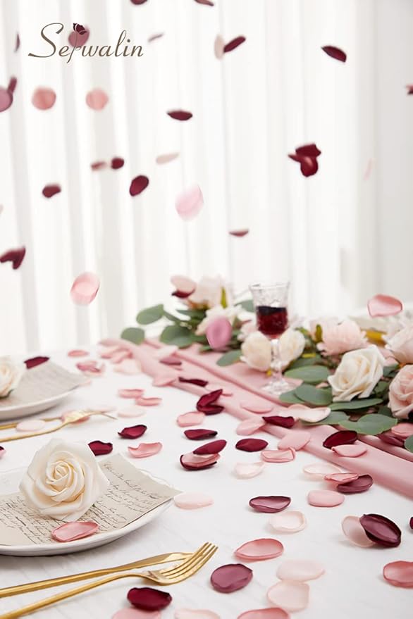 Serwalin 300pcs Silk Rose Petals Artificial Flower Petals - Image 4