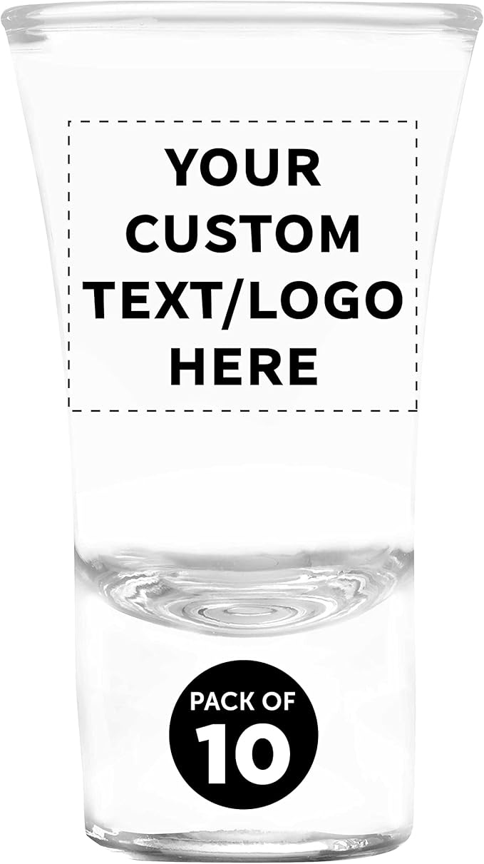 Custom 2 oz. Lord Shooter Etched Shot Glasses, 10 pack, Personalized Text by DISCOUNTPROMOS