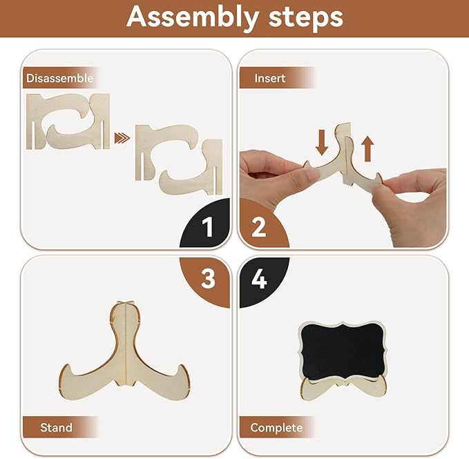 Mini Chalkboard Signs with Stands – Reusable Wooden Food Labels - Image 3