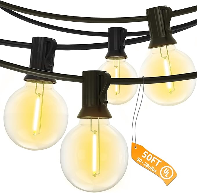 SUNSGNE Outdoor String Lights, 50FT Outdoor Globe Light by SUNSGNE