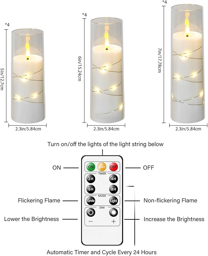 Flameless Candles with Embedded Star String - Image 2