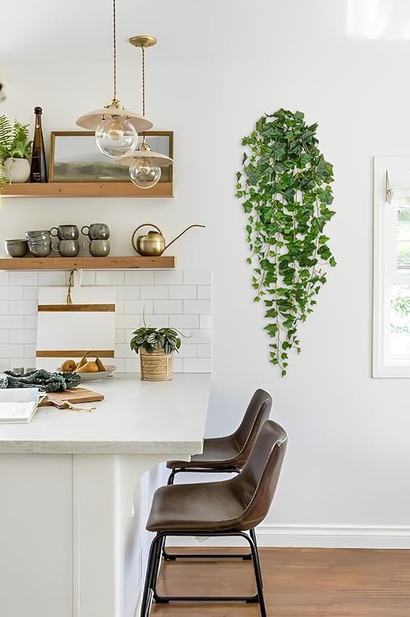 Hollyone Artificial Hanging Plants Wall Potted 47.2" Fake Ivy Vine Faux Ivy - Image 4