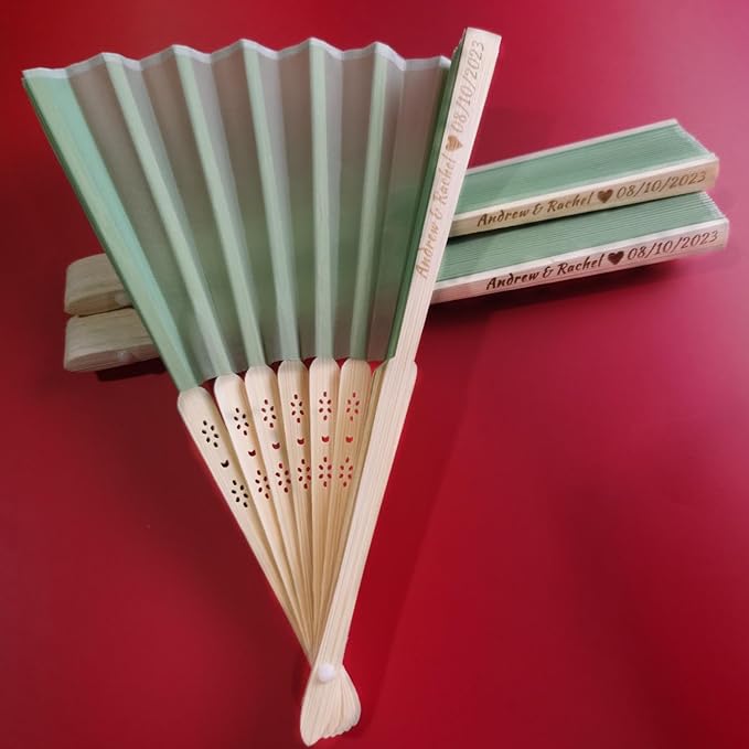 Personalized Wedding Fans Handheld Folding Fans - Image 3