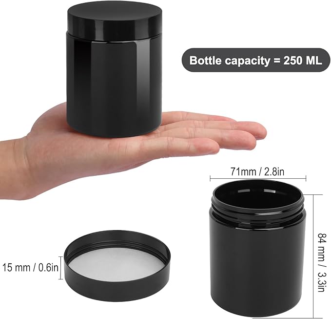 47 Packs 8 oz Black Plastic Jars - Image 2
