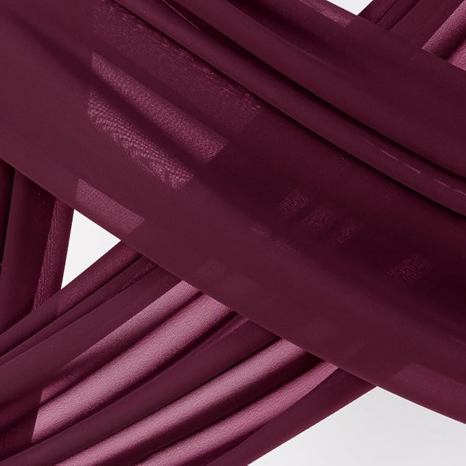 Socomi Wedding Arch Draping Fabric 3 Panels 29" x 19Ft Burgundy Sheer Chiffon - Image 5