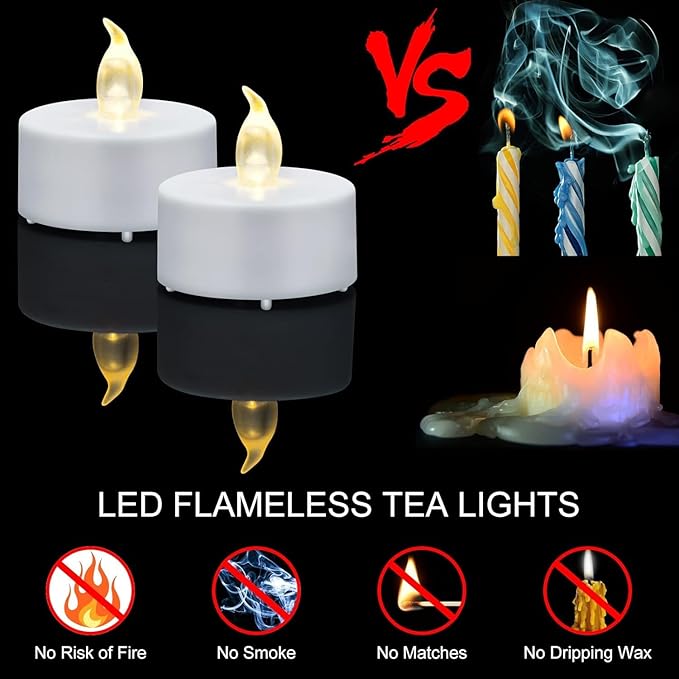 LED Tea Lights Candles- 50PACK Flameless Candles Realistic and Bright - Image 7