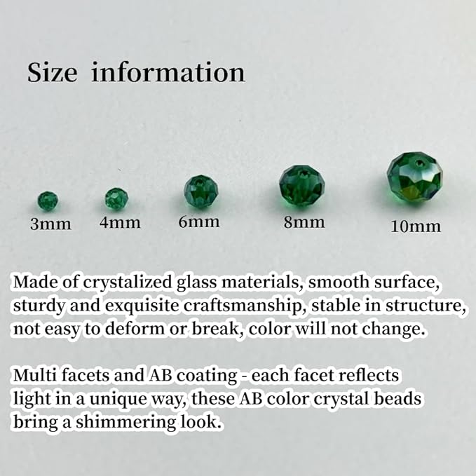 400pcs 4mm Crystal Glass Beads for Crafts Faceted Rondelle Glass Beads for - Image 2
