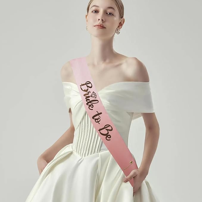 3 Pack Bride to Be Decorations Set, Bride to Be Sash, Bride Headband Tiara - Image 4