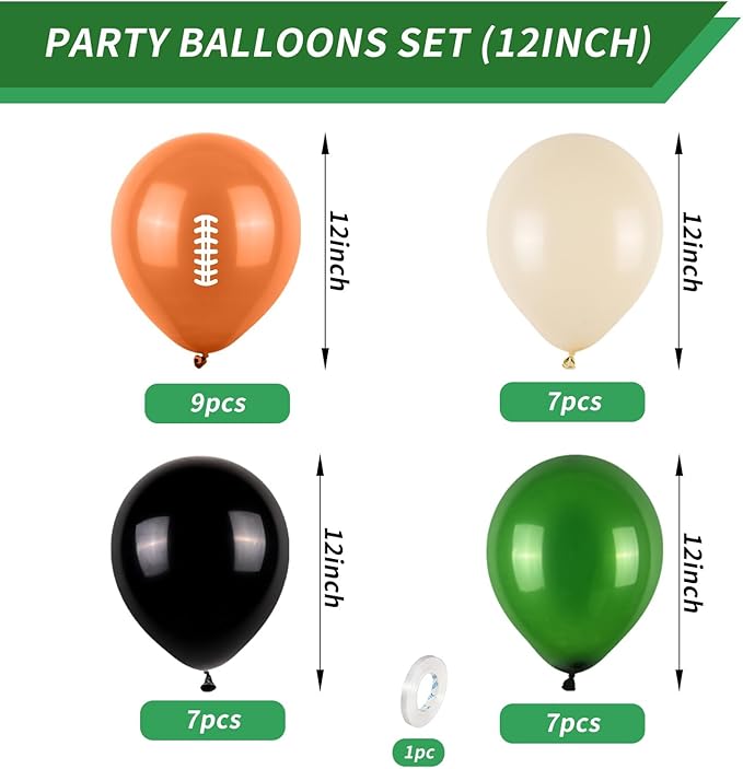 12 Inch Football Printed Party Balloons - Image 2