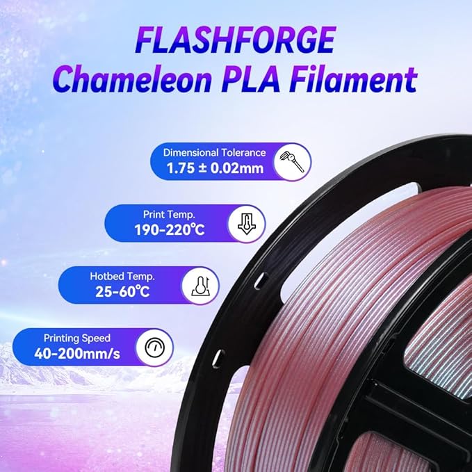FLASHFORGE 3D Printer Filament Chameleon PLA Color Shift Filament 1.75mm - Image 4