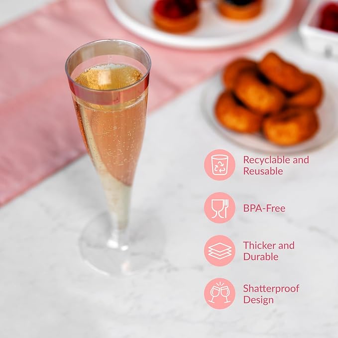 Prestee Set of 24 Plastic Champagne Flutes - Image 5