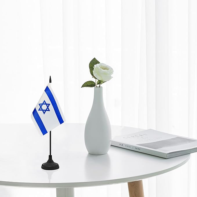 12 Pack Israel Desk Flag Set, Israeli Table Office Flag, Small Miniature - Image 5