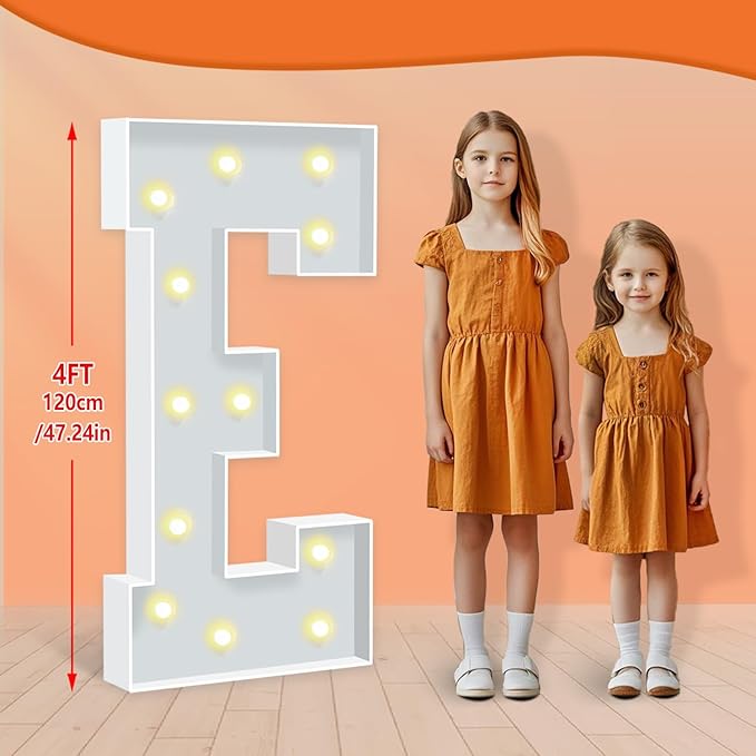 Marquee Light Up Letters E, 4FT Foam Board Mosaic Balloon Letters - Image 2