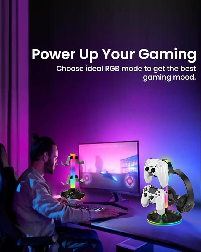 RGB Headphone Stand for Desk, Innovative Headset Stand - Image 8