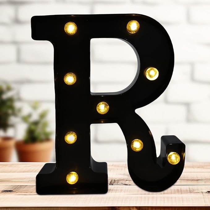 Led Marquee Letters, 8.58 Inch Black Light Up Letters, Small Led Letter Lights by DyingSwan
