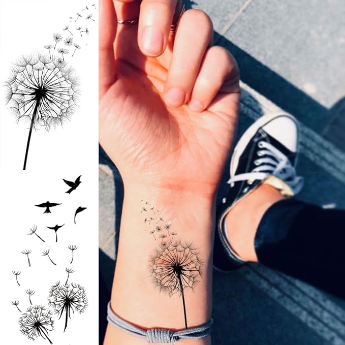 13 Sheets Beautiful Dandelion Temporary Tattoos - Image 4