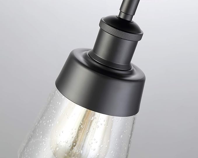 Fivess Lighting Industrial Glass Semi Flush Mount Ceiling Light, 9.45x4.72x4.72 - Image 5