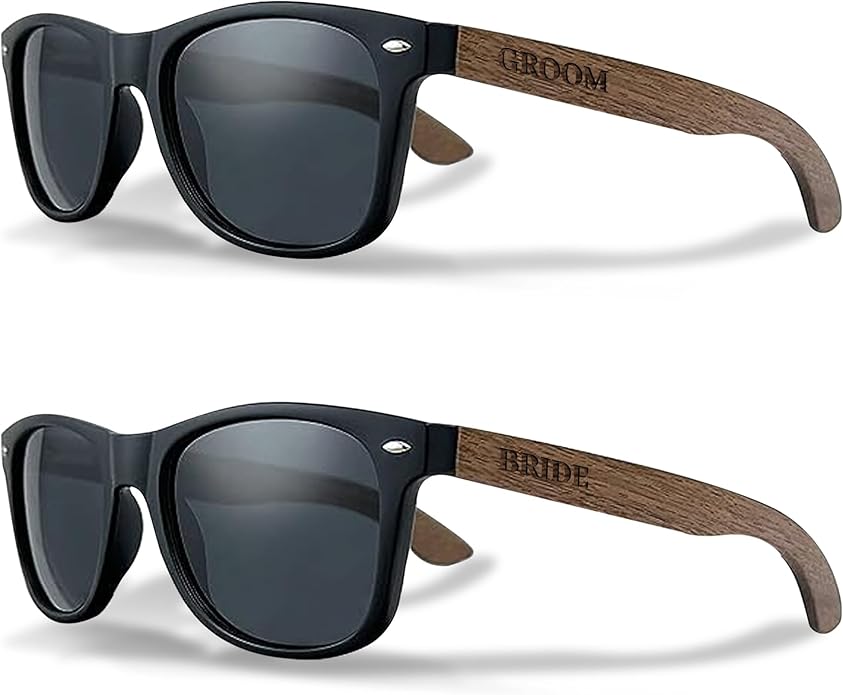Bride and Groom Polarized Sunglasses by GroomBrideGifts