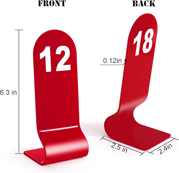 Okllen 1-30 Table Numbers Red, Restaurant Acrylic Order Numbers, Double Sided - Image 2