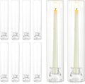 NUPTIO Candlestick Holder Bulk for Centerpiece: Set of 10 Hurricane Glass Taper by Nuptio