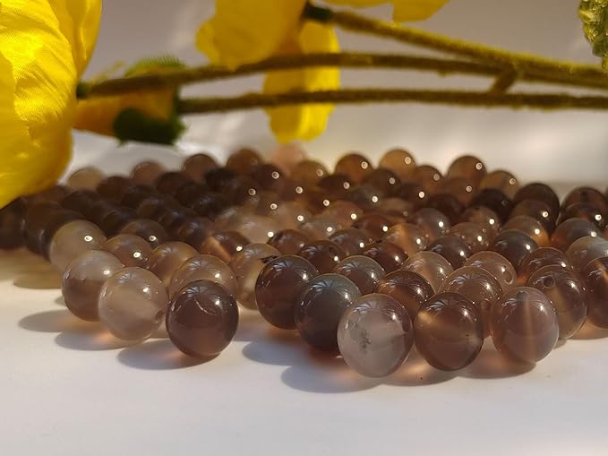 Stone Beads 10mm 60pcs Grey Agate Beads Round Loose Gemstones Beads - Image 5