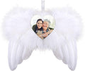 Personalized Christmas Ornaments 2025, Angel Wings Custom Photo Text Hanging by HooAMI