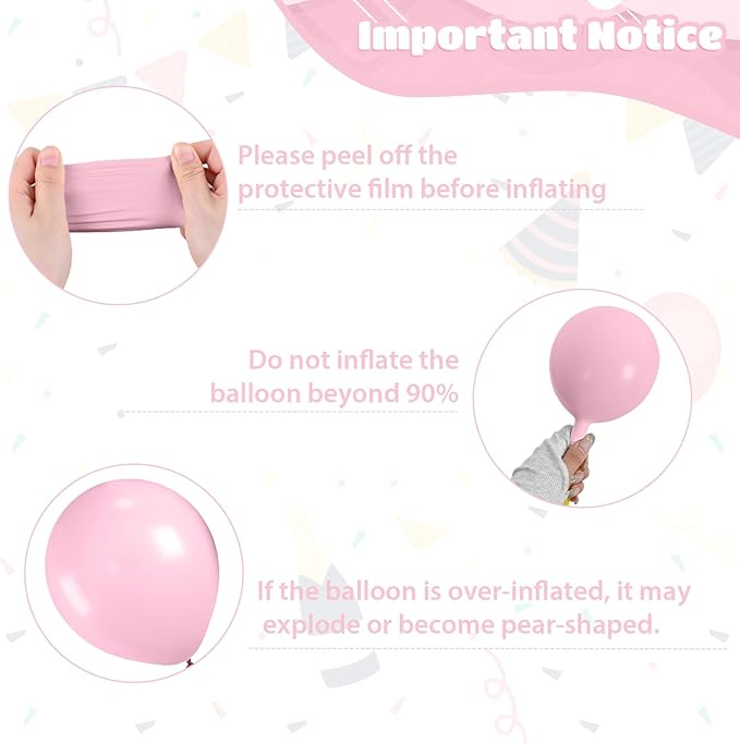 Pastel Balloons, 12 Inch Macaron Pink Purple Blue Yellow Green Colorful - Image 3