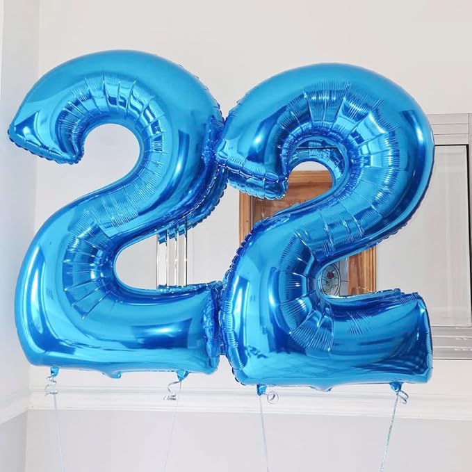 Blue 4 Balloon Number, 40 Inch Number 4 Balloon Big Blue 4 Foil Mylar Helium - Image 7