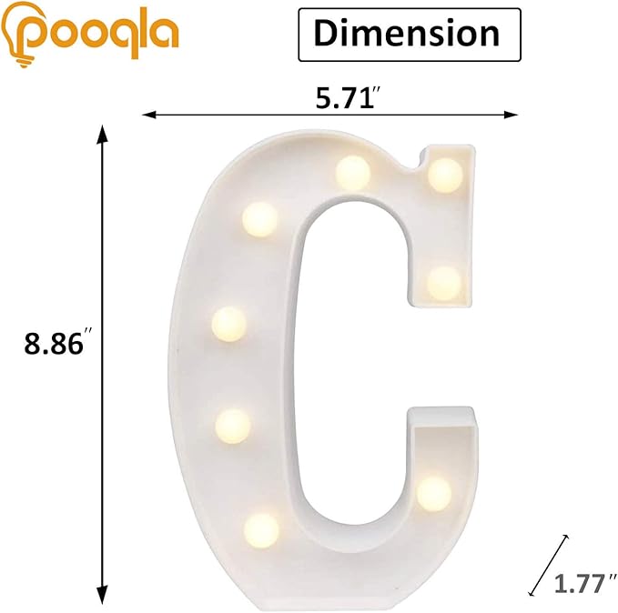 Pooqla LED Marquee Letter Lights Sign, Light Up Alphabet Letter - Image 3