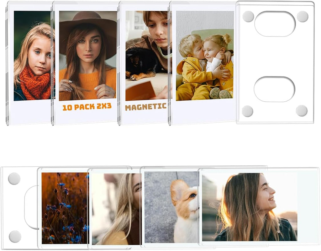 10Pack Magnetic Mini 2x3 Acrylic Picture Frames, Refrigerator Photo Frame by LIANHELILAI