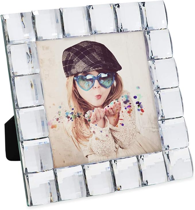 Isaac Jacobs Decorative Sparkling Clear Jewel Picture Frame, Photo Display & - Image 5