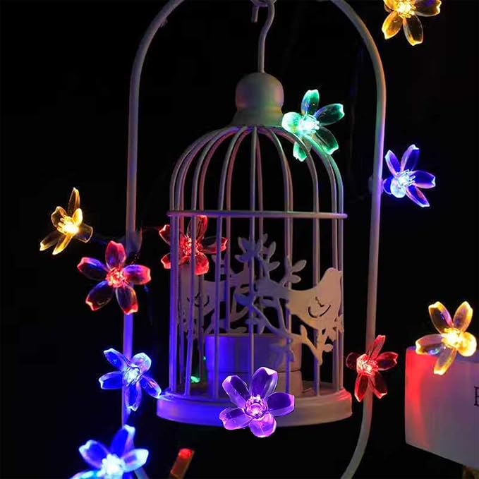 Battery Operated and USB Plug in Fairy Flower String Lights, 10ft 30 LED Cherry - Image 2