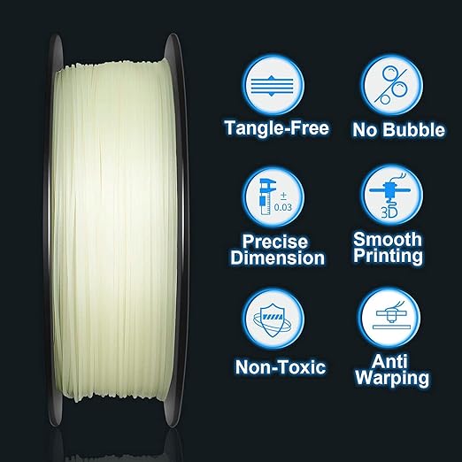 Geeetech Glow in The Dark Filament Green, 3D Printing Filament, Luminous PLA - Image 5