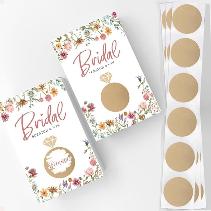 Printed Party Bridal Shower Games – Scratch Off Raffle Cards, Fun Wedding - Image 2