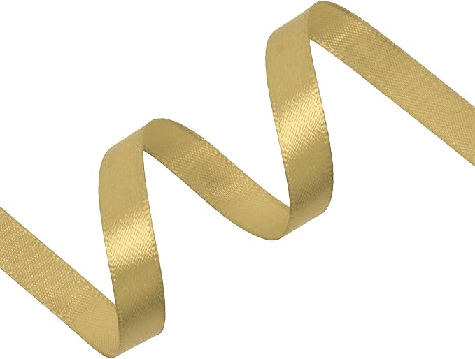 Light Gold Satin Ribbon 3/8 inch X Continuous 50 Yards, Single Face Polyester - Image 2