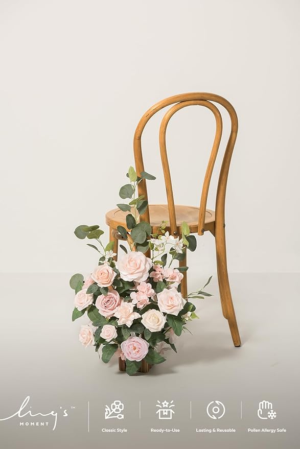 Ling's Moment 17.5" Tall Standing Artificial Flowers Arrangements 4 pcs Wedding - Image 2