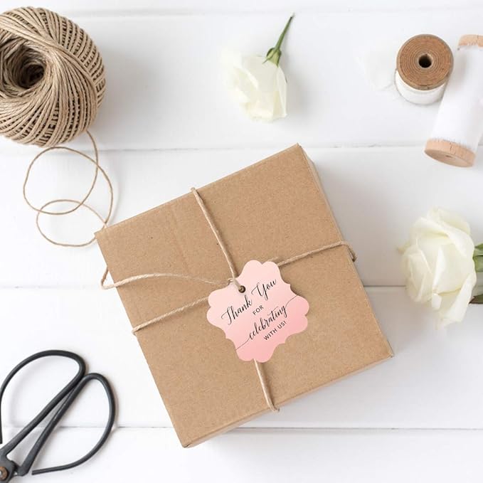 Andaz Press Blush Pink Rose Elegant Party Collection, Fancy Frame Tags - Image 4