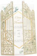MillaSaw Glittery Gold Gate Laser Cut Invitation Card by MillaSaw