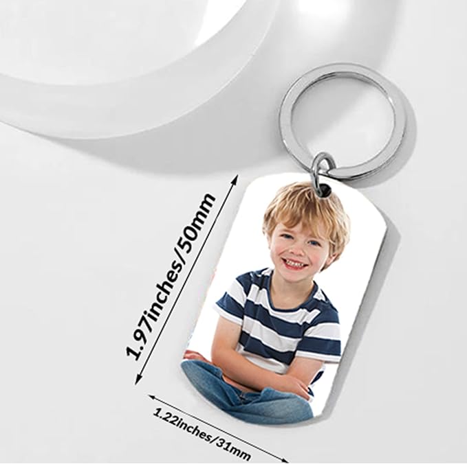 Personalized Double-sided Photo Text+Icons Keychain Drive Safe Boy Girlfriend - Image 3