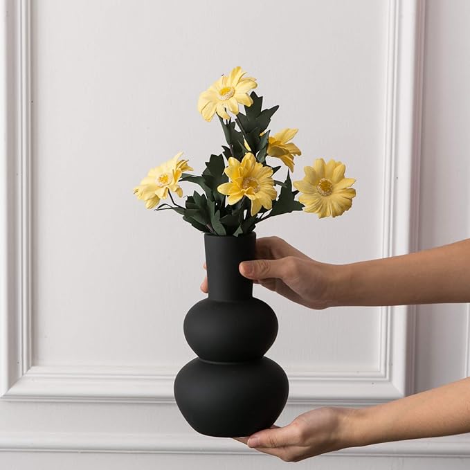 Black Ceramic Vase, Modern Vases - Image 5