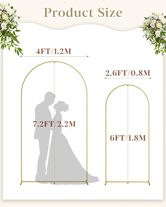 Wedding Arch Set of 2, Balloon Arch Stand Wedding Frame - Image 2