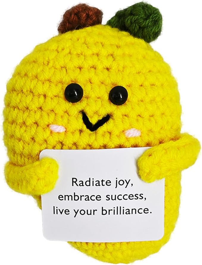 Crochet Emotional Support Mango-Handmade Mental Health Gifts by Unknown