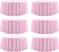 Round Tablecloth 6 Pack 90 Inch Pink Tablecloths Washable Decorative Linen by AOCOZHomeLifeMuseum