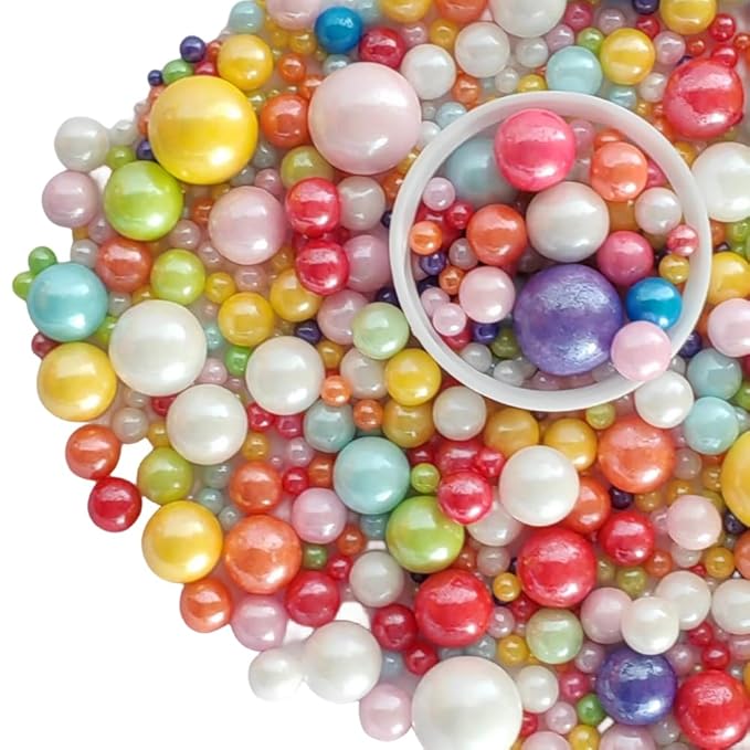 Edible Pearl Sugar Sprinkles Multicolor Candy Mixing Size Baking Edible Cake - Image 4